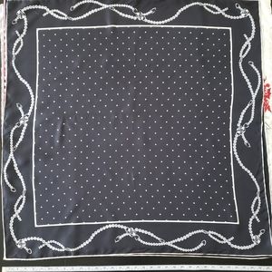 Black silk scarf chains and dots